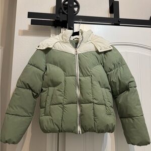 Kids Green Puffer Jacket